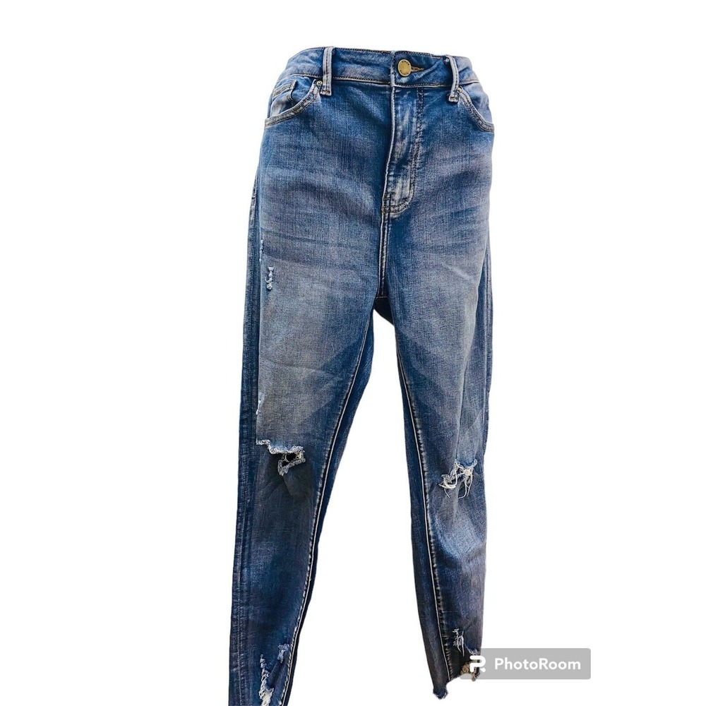 Y2K Distressed Denim Jeans, Tapered Skinny Ankle, Womans‎ Size11 Simple Society